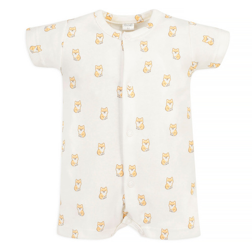 Lovely Day Pinokio Rampers niemowlęcy rozpinany - ecru pieski