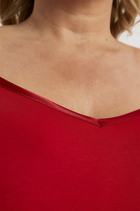 Song Damska koszula nocna, wąskie ramiączko Italian Fashion - czerwony