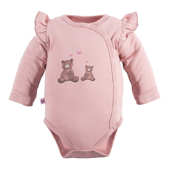 Hearts & Bears Eevi Body rozpinane prążkowane - różowe