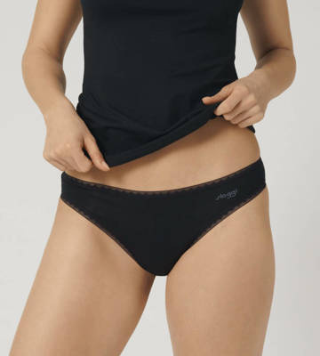 Figi Brazylijskie 2 pak Damskie Sloggi go - black