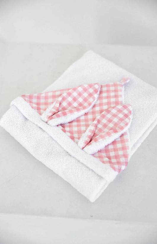 Thamar ręcznik Niemowlęce okrycie kąpielowe Sensis - biały/różowy