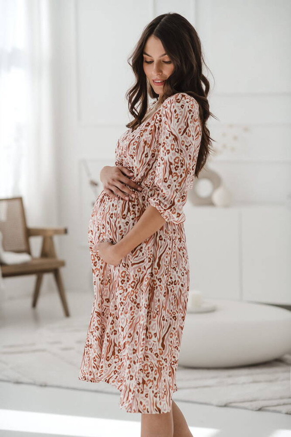 Lovely Dress Midi Milk&Love sukienka ciążowa i do karmienia paisley na turkusie