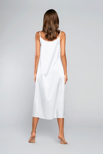 Dotyk koszula nocna wąskie ramiączko, długa Italia Fashion - ecru