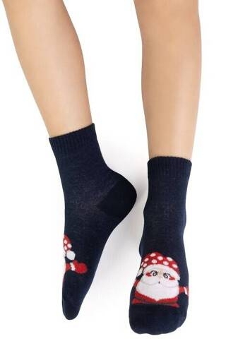 Art.014 Skarpety dziecięce Świąteczne Steven -039 granatowe