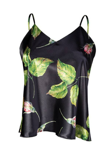 Flowers DK-TK Satynowy top damski DKaren - granat 001