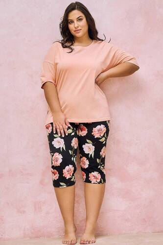 3161 Margot Piżama damska Taro perłowy morelowy