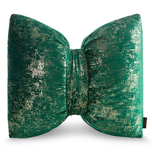 Kokarda 1 Poduszka świąteczna Eurofirany zielony 45x55 – welwetowa kokarda