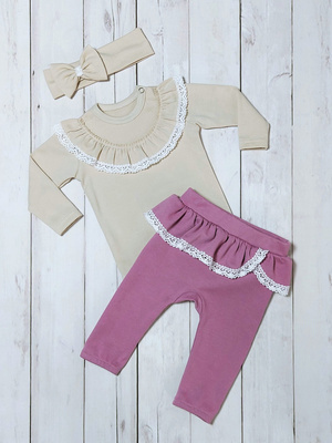 Eliza Bambarillo Spodnie niemowlęce wrzos