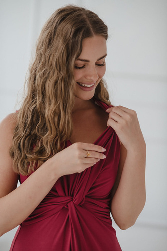 Loop maxi sukienka ciążowa i do karmienia Milk&Love bordowy