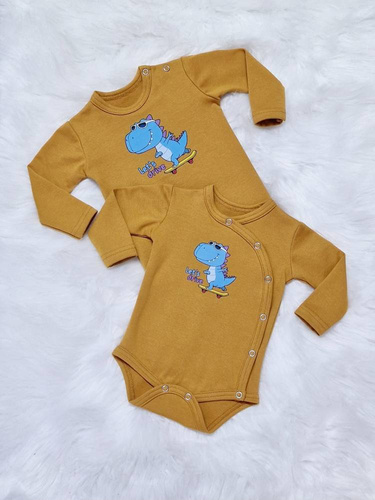 Let's Drive Bambarillo Body z długim rękawem kopertowe musztardowy