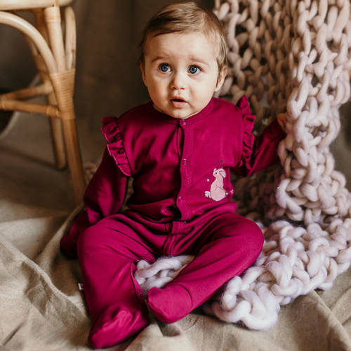 Bloom Eevi Pajac ze stópkami - bordowy