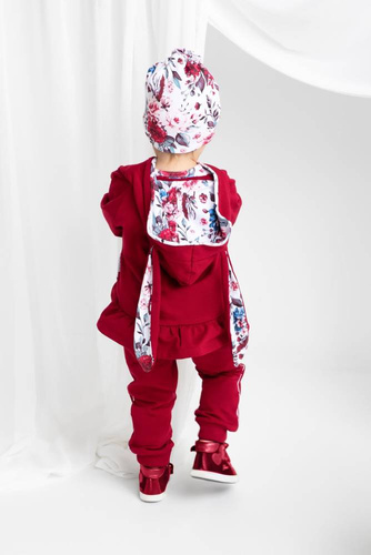 Bluza dresowa rozpinana z kapturem 180275 "Kate" Nicol - bordo