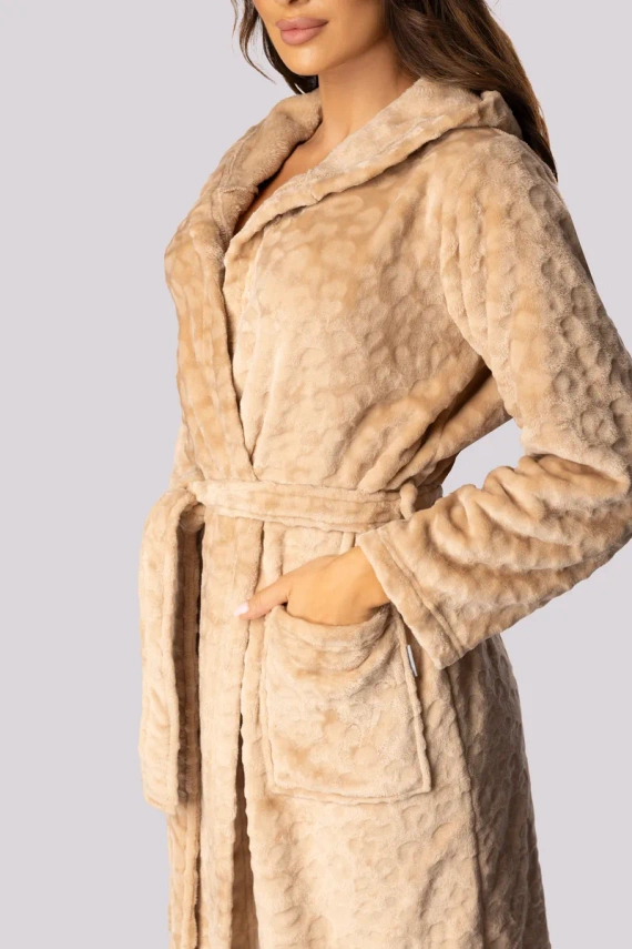Leopard szlafrok damski Envie beige