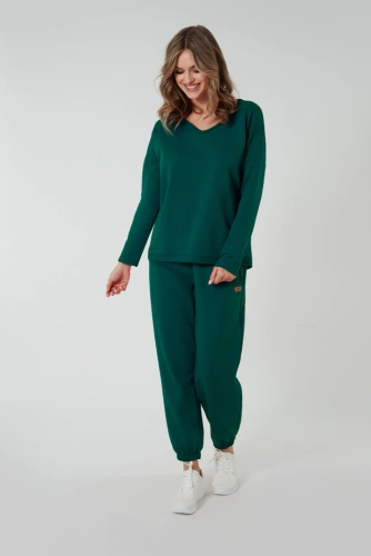 Madri Bluzka z długim rękawem Italian Fashion - zielony