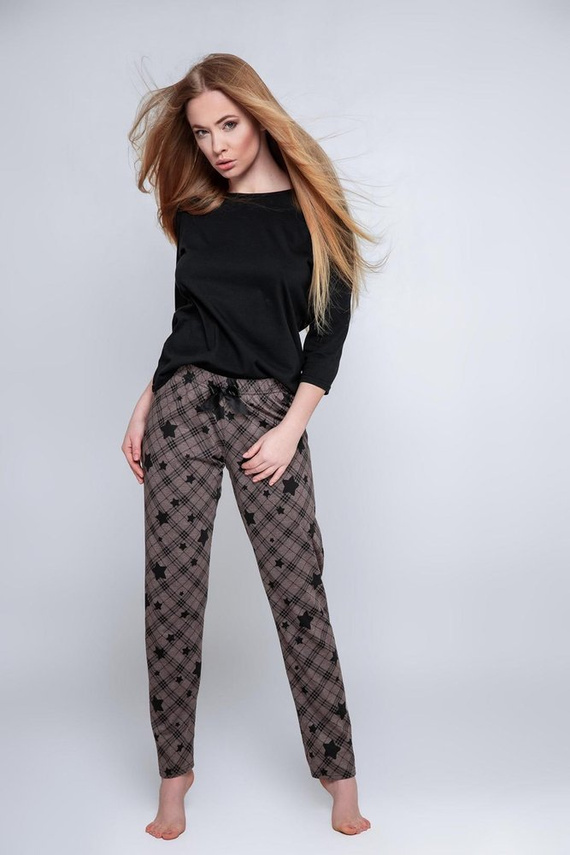 Sensis Reach For The Stars Piżama damska - czarny-brązowy