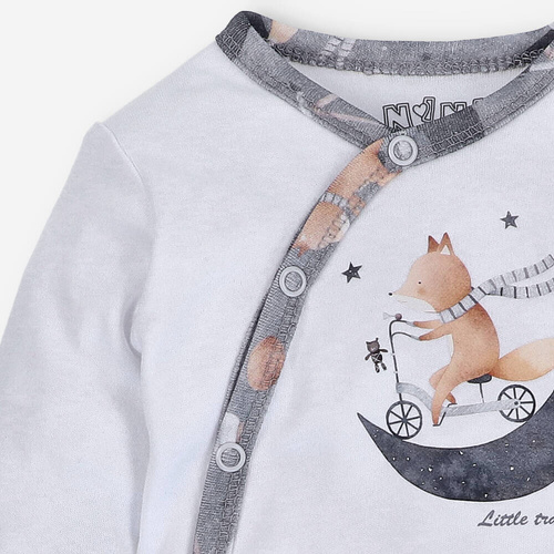 ABN-4621 Space Tour Body kopertowe z bawełny organicznej Nini biały