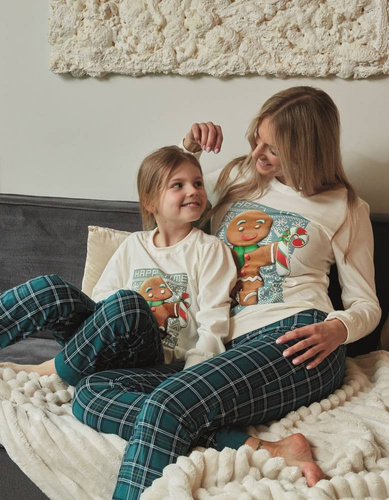 671/347 Cookie Piżama damska świąteczna Cornette ecru