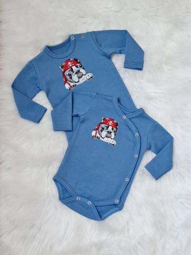 Pirat Bambarillo Body z długim rękawem kopertowe niebieski