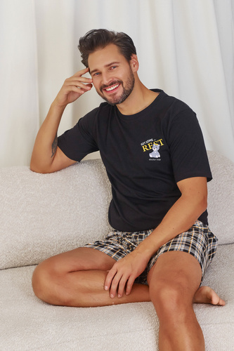 7231 Piżama Męska Doctor Nap - black