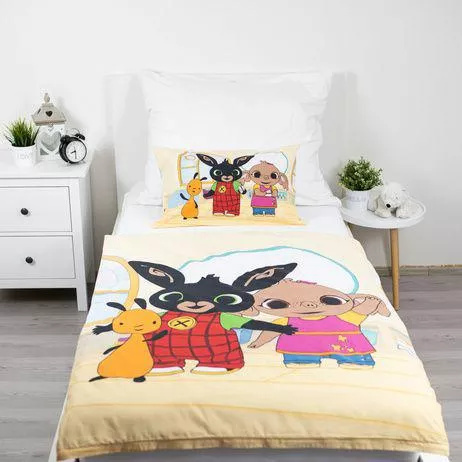 Pościel bawełniana do łóżeczka Królik Bing 100x135 Jerry Fabrics z zamkiem
