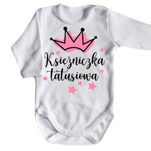 "Księżniczka tatusiowa" Moocha Body długi rękaw biały