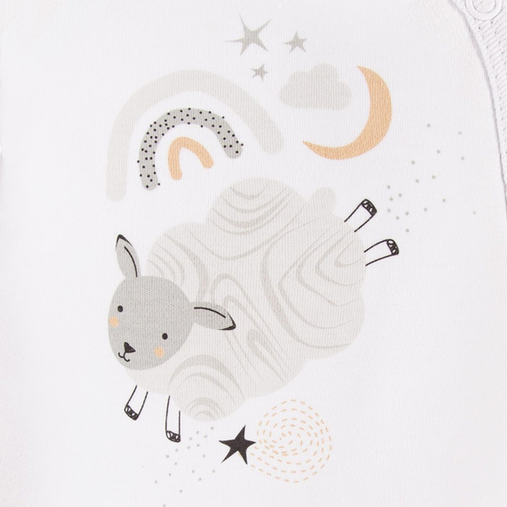 Mellow Ewa Klucze Rozpinane body z długim rękawem - biały