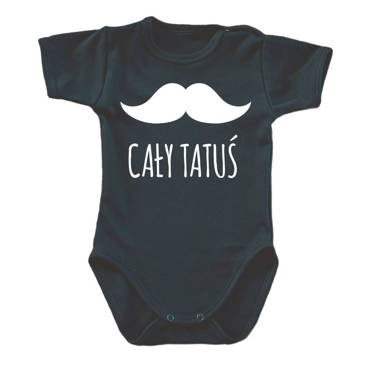 "CAŁY TATUŚ" Moocha Body krótki rękaw czarny