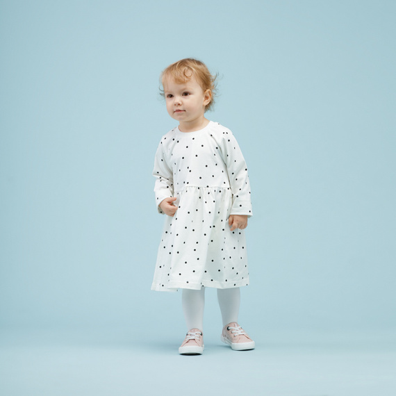 Tres Bien Pinokio Sukienka w groszki - ecru groszki