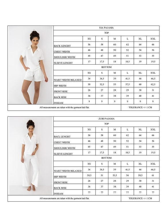 Piżama damska Sia Sensis ecru – bawełna i modal, letni komplet