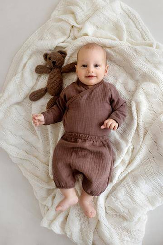 40252C "Bamboo Muslin Choco" Bloomers muślinowy Makoma