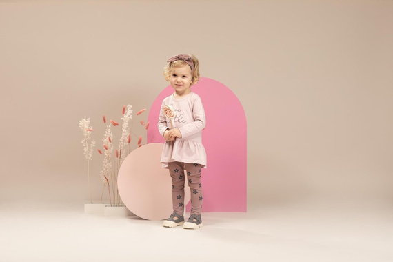 Happiness Pinokio Legginsy niemowlęce - ciemny róż/druk