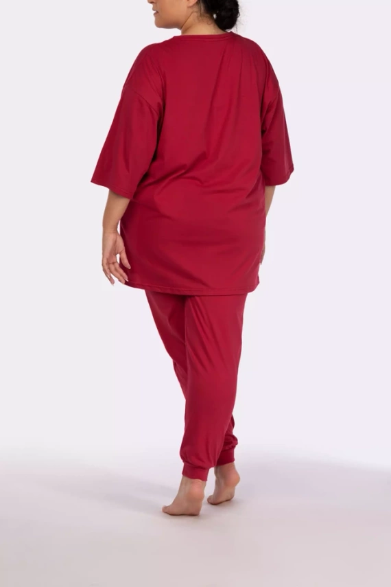 Homie shortsleeve Piżama damska Mona burgund