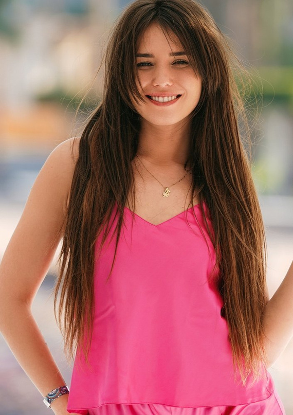 Karen Satynowy top damski DKaren - błękitny