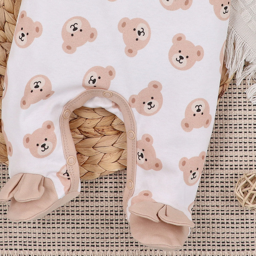 ABN-5355 Sweet Bears Śpiochy z bawełny organicznej Nini beżowy
