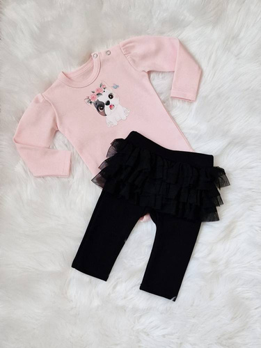 Puppy Bambarillo Body z długim rękawem pudrowy róż