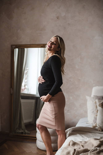 Spódnica ciążowa Tummy Milk&Love beżowy