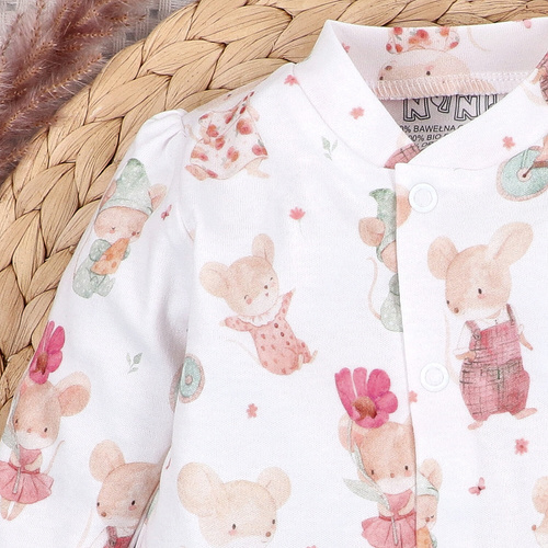 ABN-5695 Nini Kaftanik Niemowlęcy Małe Myszki 100% Bawełna Organiczna – Polska Produkcja