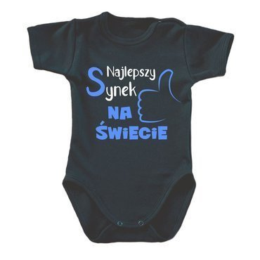 "Najlepszy SYNEK na świecie" Moocha body krótki rękaw czarny