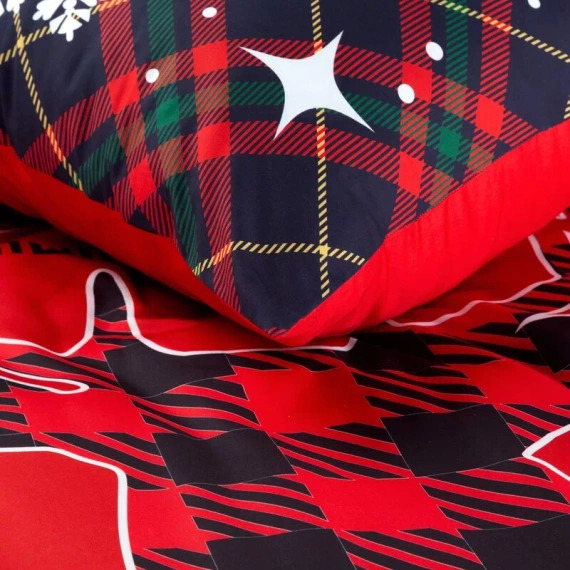 Dasher Pościel świąteczna renifer z mikrowłókna Eurofirany czerwony