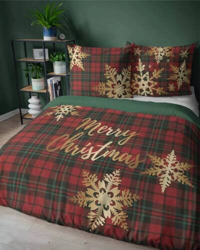 5301 A Pościel świąteczna Merry Christmas Detexpol czerwony