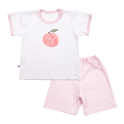 Sweet and Sleepy Piżama dziecięca Eevi krótki rękaw i spodenki bawełna-jasny róż