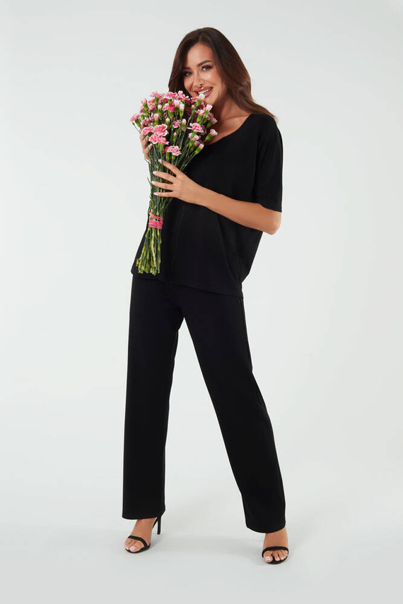 Soler Spodnie damskie długie Italian Fashion - czarny