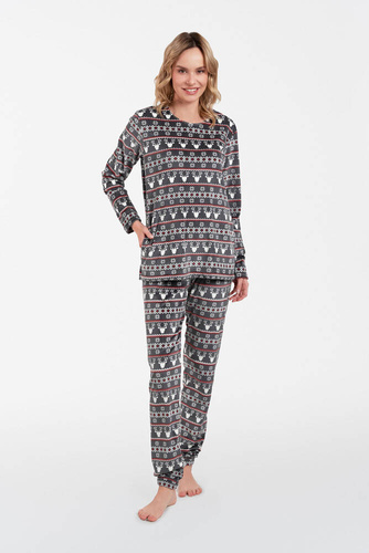 Islandia Polarowy Komplet Damski Italian Fashion - druk grafitowy