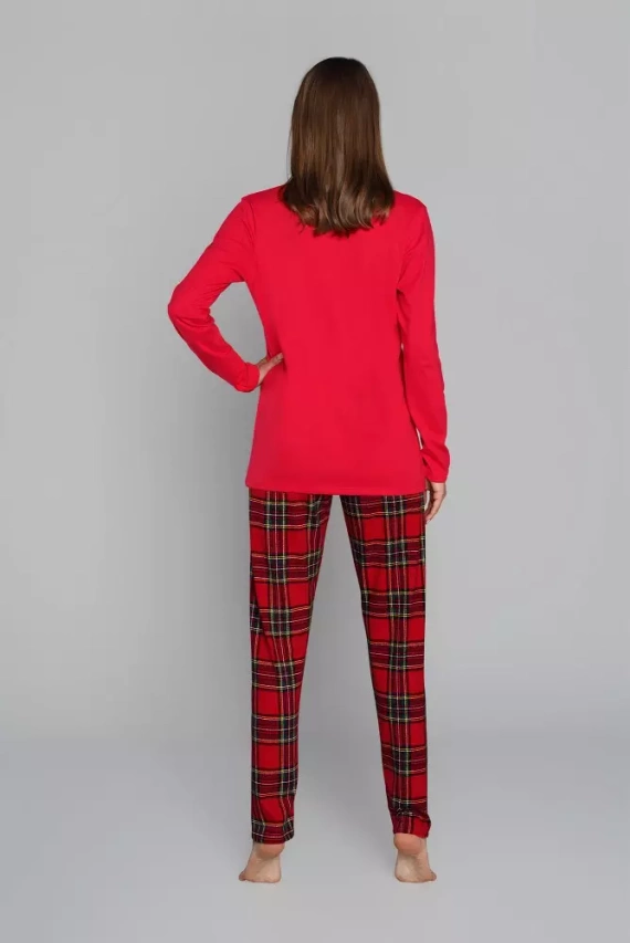 Zorza piżama damska długi rękaw, spodnie Italian Fashion - zielony/druk