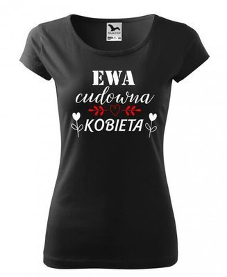 "CUDOWNA KOBIETA na dzień kobiet z imieniem" Moocha koszulka damska czarny