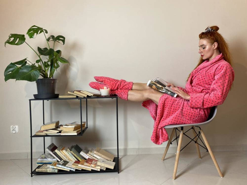 548 Melanie Długi Szlafrok damski Forex - malina