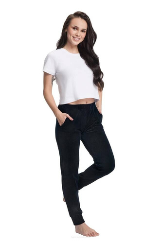 310 Welur Luna Spodnie dresowe Damskie czarny