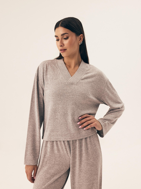 42024 Fudge Piżama Damska Henderson -jasny szary