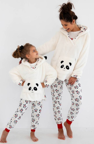 Piżama damska  Panda 3/4 Sensis -ecru