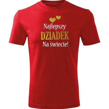 "Najlepszy DZIADEK NA ŚWIECIE – złoty nadruk" Moocha koszulka męska czerwony 